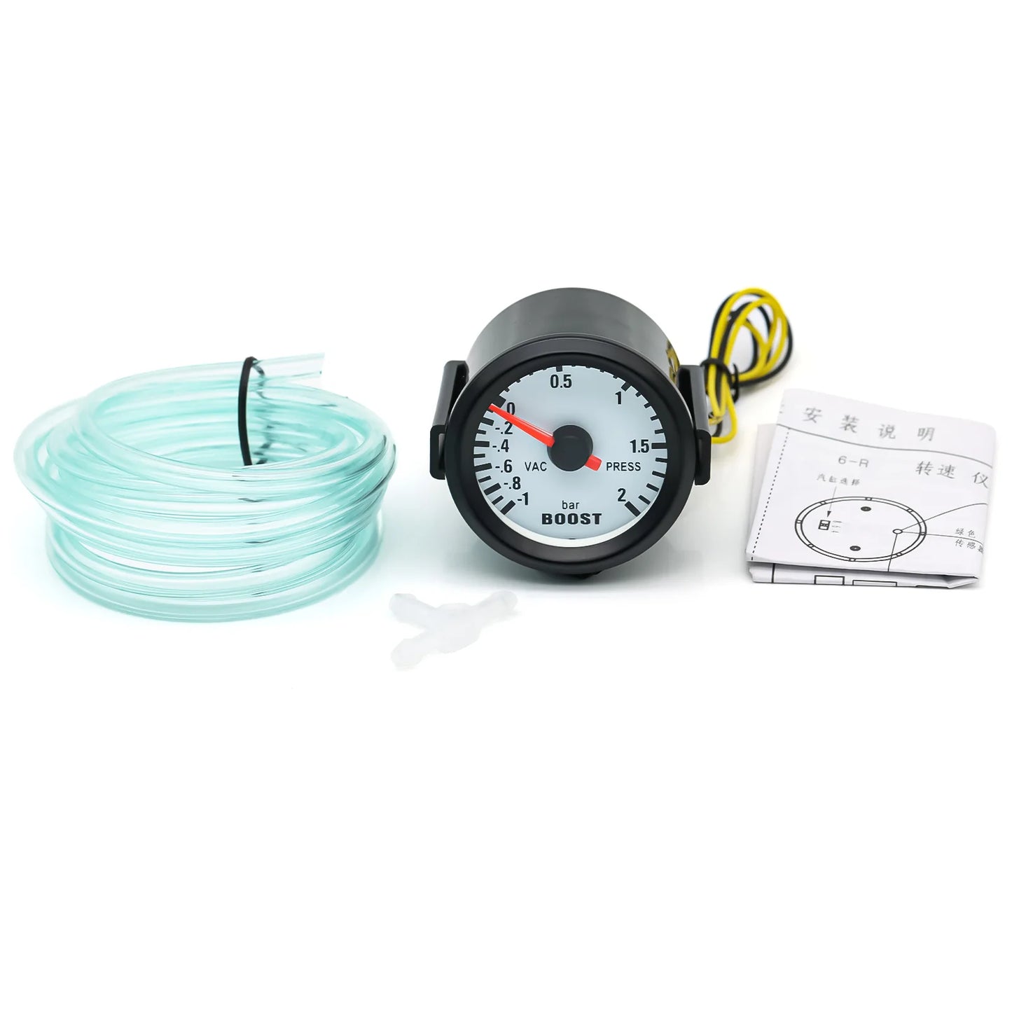 AD Universal 52mm Bar Blue Led Light Pressure Turbo Boost Gauge Meter With Sensor 、Holder 12V Boost sensor Car Accessories Beauty World Shop