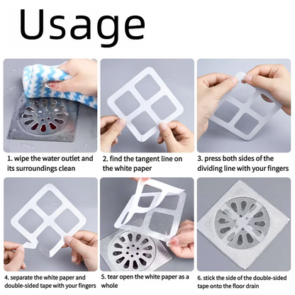 Floor Drain Sticker, Insect-proof Self-adhesive Bathroom Hair Filter Net, Sewer Filter, Kitchen Anti-blocking Mesh Net Beauty World Shop