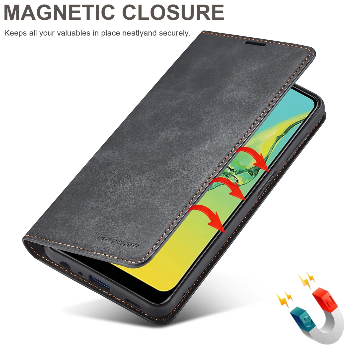 Leather Phone Case For Samsung S26 S25 edge S24 S23 FE S22 Ultra S21 S20 S10 Plus Note 20 10 9 Magntic Flip Card Wallet Cover Beauty World Shop