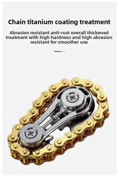 Sprocket Flywheel Flywheel Flying Top Flying Disk Anti-Anxiety Ornaments Metal Bicycle Chain EDC Rotating Flying Disk Adult Toy Beauty World Shop