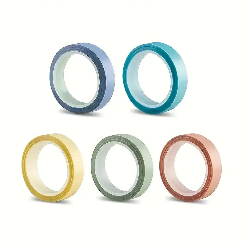 5 Roll 5 Colors Stickers Transparent Fluorescent Index Tabs Flags 5m Sticky Note Stationery Children Gift School Office Supplies Beauty World Shop