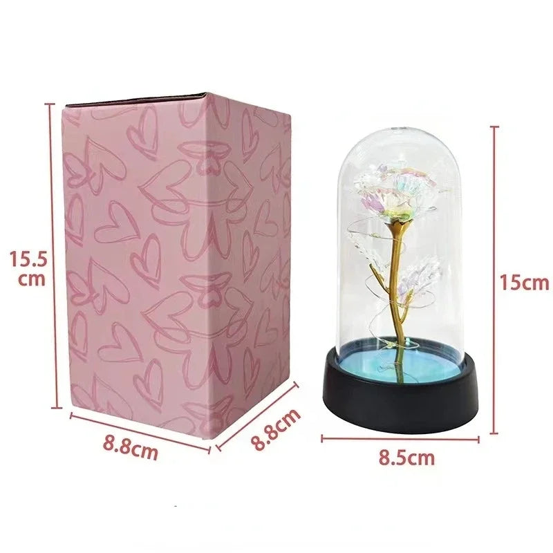 Rose Light Beautiful Realistic Looking Night Light Rose Eternal Flower Party Supplies LED Simulation Rose Flower Valentine's Day Beauty World Shop