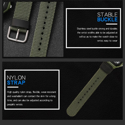 Synoke Outdoor Military Digital Watch For Men Fashion Retro Nylon Canvas Strap Sports Waterproof Watch Multifunctional Luminous Beauty World Shop