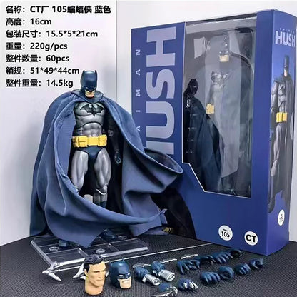 HOT in Stock CT Toys Batman Hush Blue Version Mafex 105 Black Version Dc Bat Man Anime Action Figure Figurine Model Statue Gift Beauty World Shop