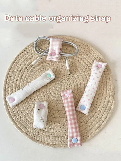 1PC Floral Cable Tie - INS Style Cloth Cord Organizer, Cute Reusable Wire Straps for Earphone/Data Cables Beauty Trend Shop