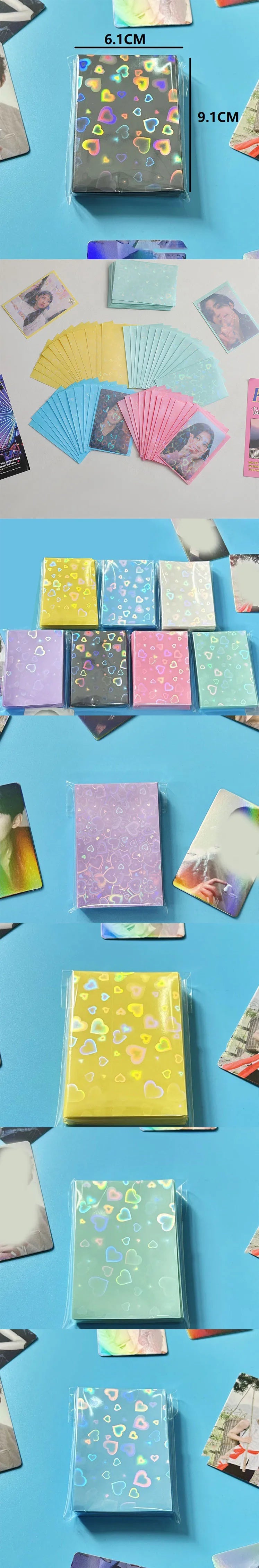 50PCS Heart Sleeves Color Photo Card Sleeve Photocard Holder Kpop Popcorn Sleeves Photo Card Packaging BQ01 Beauty World Shop