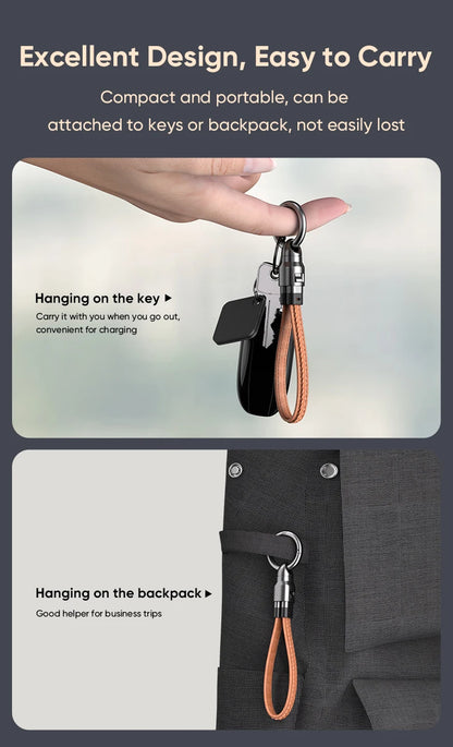 240W Mobile Fast Charging Cable Type-C to USB-C Keychain Anti Loss Hanging Rope 48V5A Short Line Laptop Tablet Charging Cable Beauty World Shop