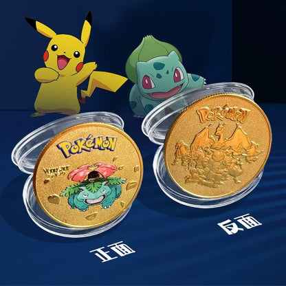 Pokemon commemorative Coin Metal Coins Anime Commemorative Coin Charizard Pikachu Golden Pokemon Cards Round Metal Coin Toy Gift Beauty World Shop
