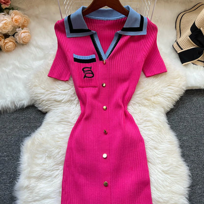 YuooMuoo Brand Fashion Summer Knitted Dress Women 2025 New Y2K Embroidery Long Bodycon Sweater Dress Streetwear Lady Vestidos Beauty World Shop
