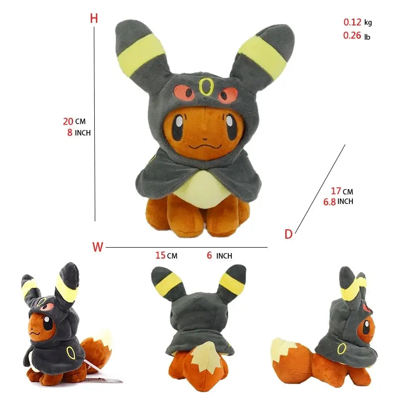 Eevee Cos Umbreon Espeon Jolteon Flareon Glaceon Vaporeon Sylveon Leafeon Plush Toy Stuffed Soft Cartoons All Star Collection Beauty World Shop