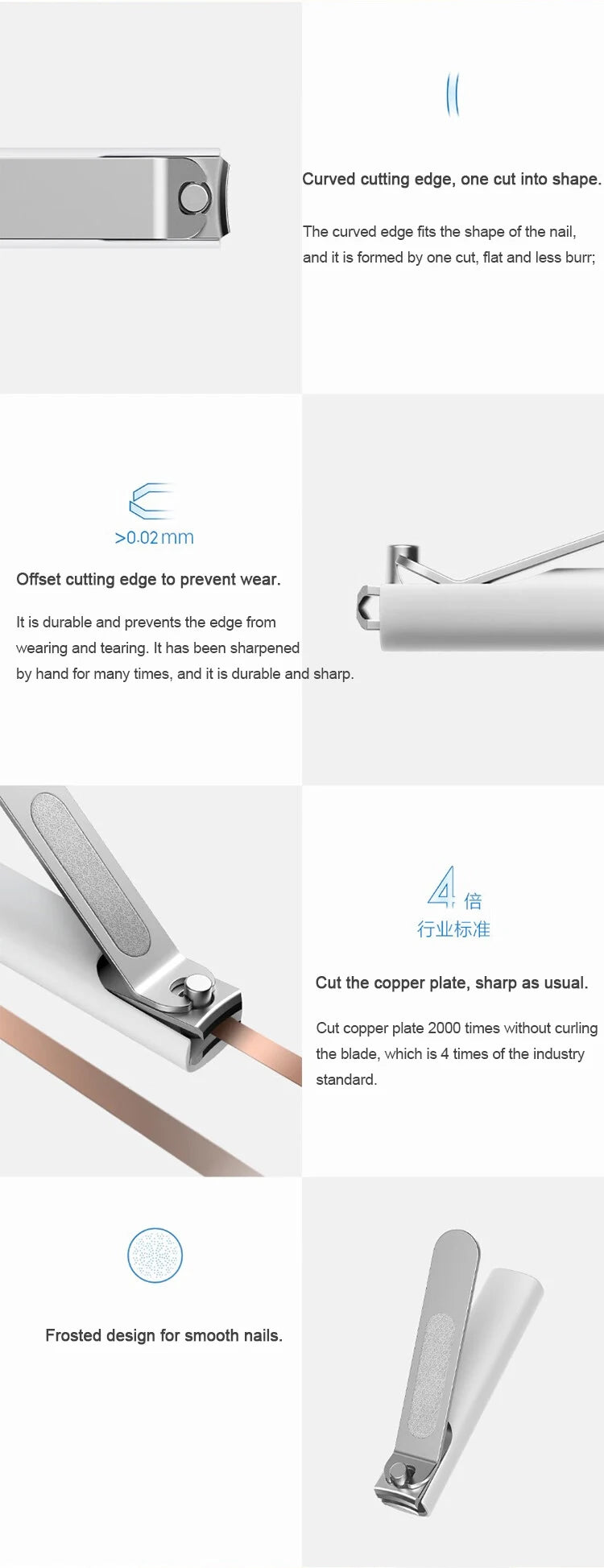 Mijia Anti-Splash Nail Clipper 420 Stainless Steel Sharp Durable Portable Pedicure Trimmer Nails File with Storage Shell Beauty World Shop