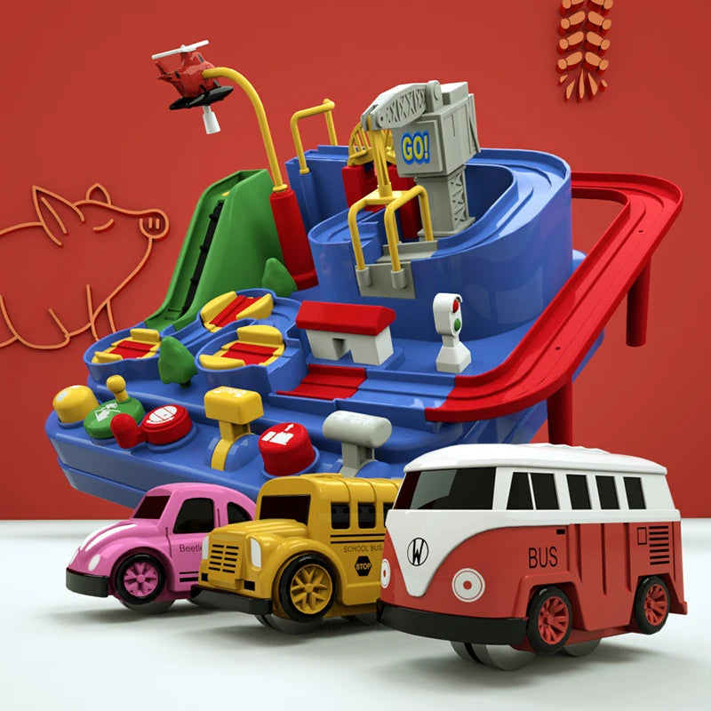 Racing Rail Car Model Educational Toys Children Track Adventure Game Brain Mechanical Interactive Train Animals Space Rocket Toy Beauty Fashion