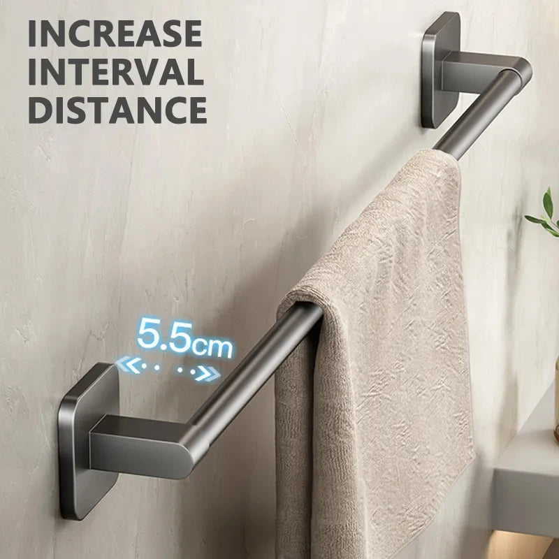 Non perforated suction cup wall mounted towel rack, bathroom storage rack, bathroom horizontal bar towel rack Beauty World Shop