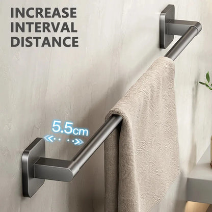 Non perforated suction cup wall mounted towel rack, bathroom storage rack, bathroom horizontal bar towel rack Beauty World Shop