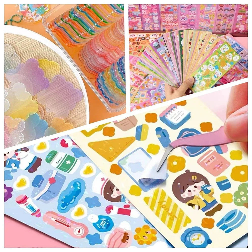 Kawaii Stickers for Kids Cute Stationary Aesthetic Diary Decoration Art Supplies Stickers for Scrapbooking Lot Korean Paper Desk Beauty World Shop