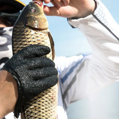 Fishing Gloves Catch Fish Anti-slip Durabl Knit Full Finger Waterproof Work Cutproof Glove Clasp Left Right Apparel Protect Hand Beauty World Shop