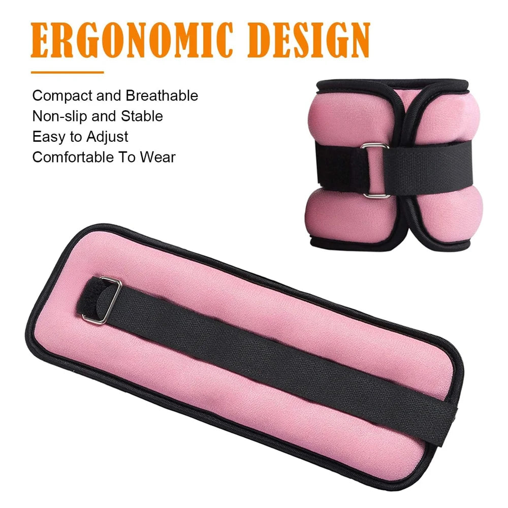1Pair Adjustable Ankle & Wrist Weights (0.5kg/1kg) - Neoprene Leg Arm Straps for Running, Yoga - Strength Training for Women Men Beauty World Shop