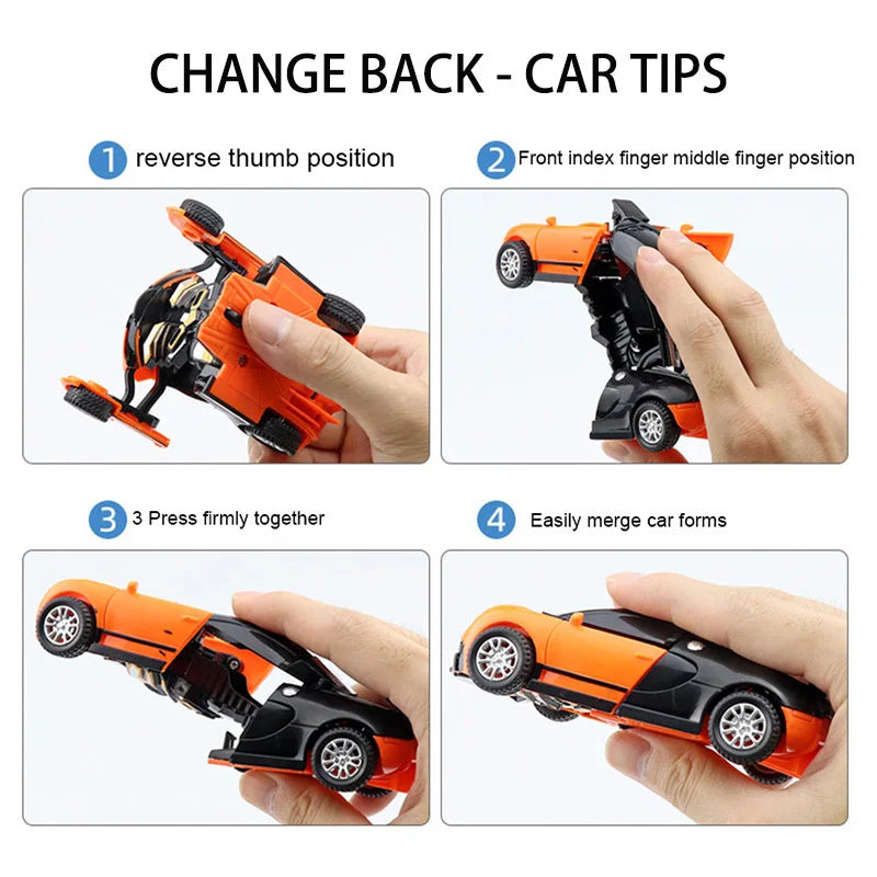 One Click Automatic Collision Deformation Robot Boy Gift Dual Form Toy Car Father Son Interactive Model Car Beauty World Shop