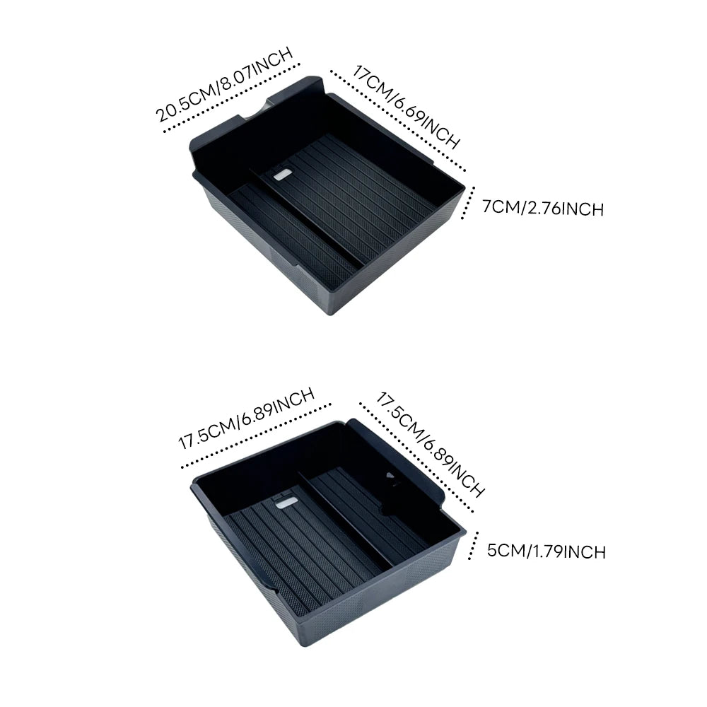 For Tesla Model Y Juniper 2025 Launch Center Console Eyeglasses Storage Box Armrest Box Upper&Lower Silicone Pad Beauty World Shop
