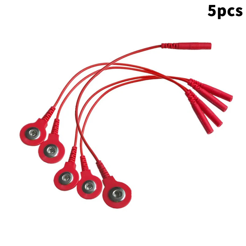 Standard Electrode Lead Wires Cables Electrode Wires DC Head 2mm Snap 3.5mm Plug For Tens/Ems Massager Therapy Electrode Gloves Beauty World Shop