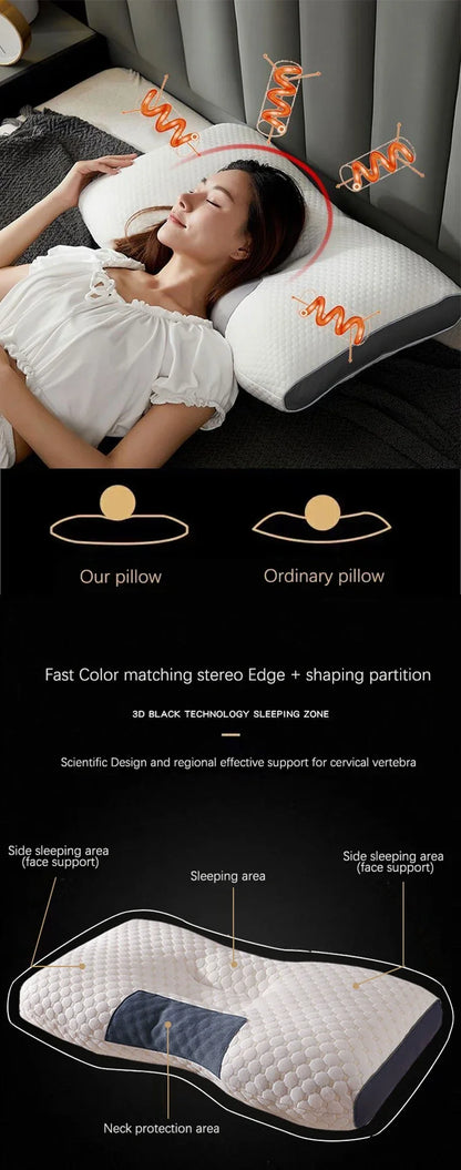 Honeycomb massage pillow pillow to protect cervical vertebra to help sleep home pillow core antibacterial and anti-mite NEW