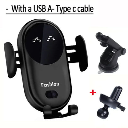 Infrared Induction Car Wireless Charger Stand Car Air Vent Clamp for iPhone 16~12 Pro Max Samsung Galaxy S25/S24 Fast Charging Beauty World Shop