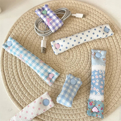 1PC Floral Cable Tie - INS Style Cloth Cord Organizer, Cute Reusable Wire Straps for Earphone/Data Cables Beauty Trend Shop