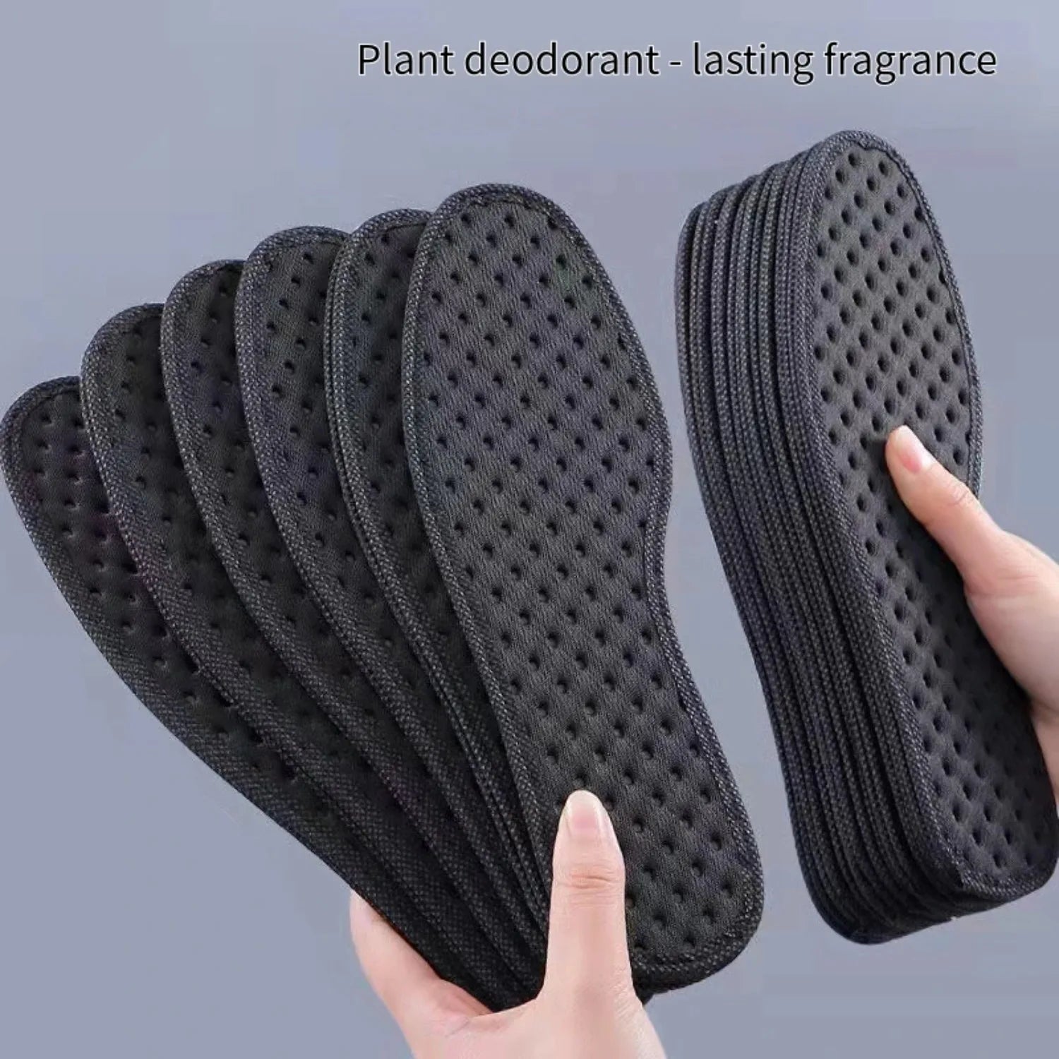 1 Pair Bamboo Charcoal Antibacterial Insoles Plant Deodorant Thick Shock Absorbing for Running Sports Beauty Trend Shop
