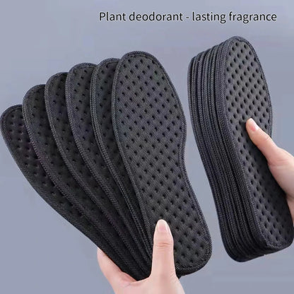 1 Pair Bamboo Charcoal Antibacterial Insoles Plant Deodorant Thick Shock Absorbing for Running Sports Beauty Trend Shop
