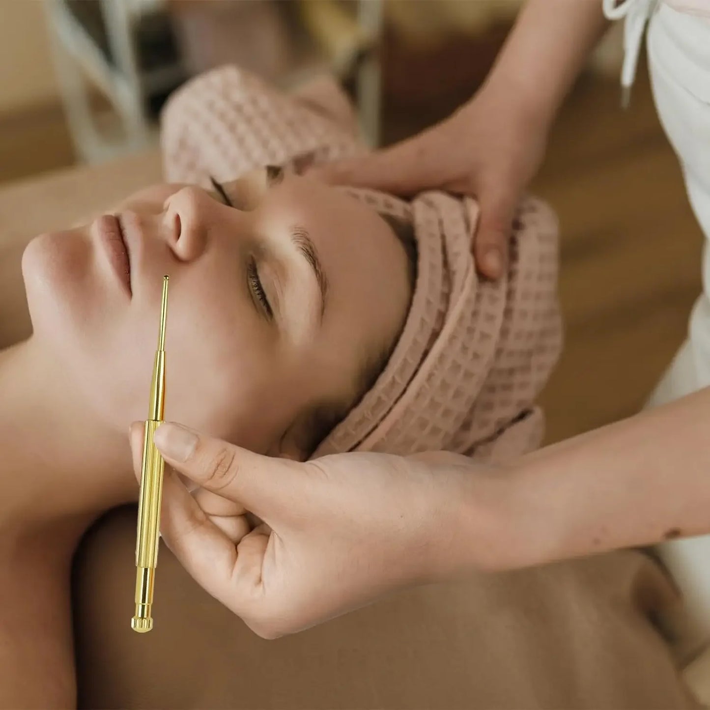 Facial Reflexology Massage Tool Retractable Acupuncture Pen Double Headed Spring Ear Care Tool Point Probe Pen Massager for Face Beauty World Shop
