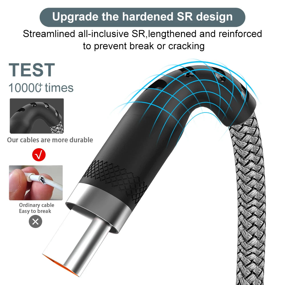USB TYPE C Cable 5A Super Fast Charge Cable for iPhone 15 16 17 Full range Huawei Samsung oppo oneplus Universal USB C Extension Beauty World Shop