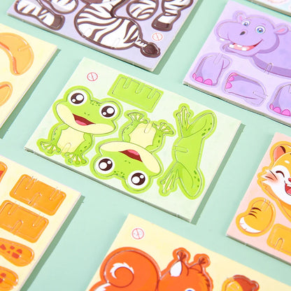 30pcs 3D Jurassic Dinosaur Cute Animals Enlightenment Paper Puzzle Puzzle Puzzle Cartoon Learning Education Puzzle Christmas Toy Beauty World Shop