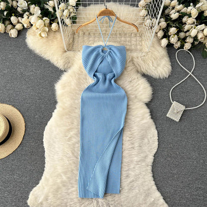 YuooMuoo Chic Fashion Sexy Package Hips Split Knitted Summer Dress 2025 Women Slim Elastic Bodycon Party Dress Streetwear Outfit Beauty World Shop
