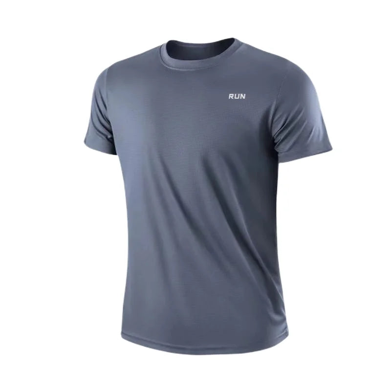 Men's Quick Dry Short Sleeve Gym Running Moisture Wicking Round Neck T-Shirt Training Exercise Gym Sport Shirt Tops Lightweight Beauty World Shop