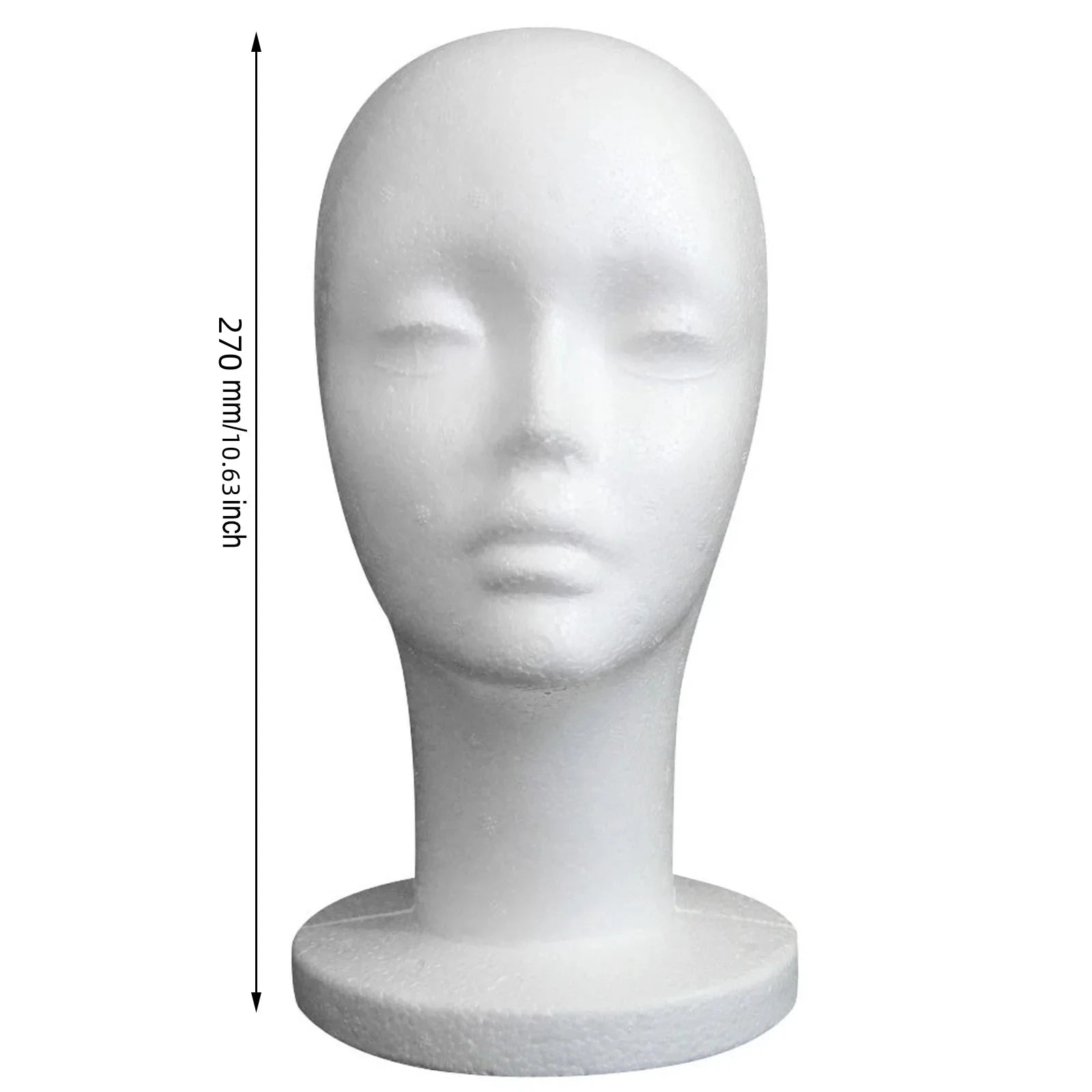 Female Styrofoam Mannequin Manikin Head Model Foam Wig Hair Glasses Display Beauty World Shop