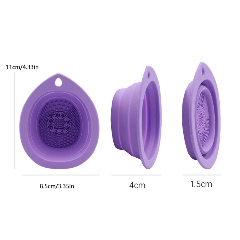 Silicone Makeup Brush Cleaner Folding Powder Puff Cleaning Bowl Eyeshadow Brushes Washing Soft Mat Beauty Tools Scrubber Box Beauty World Shop