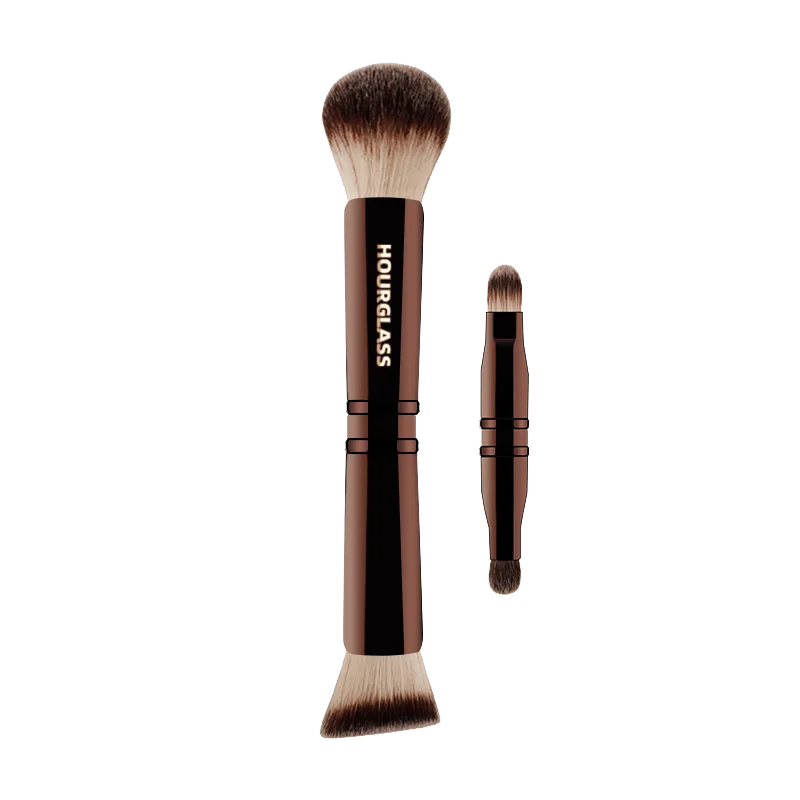 Hourglass Makeup Brush- No.24 Four-Head Multifunctional Brush Loose Powder Foundation Concealer Eyeshadow Concealed Makeup Brush