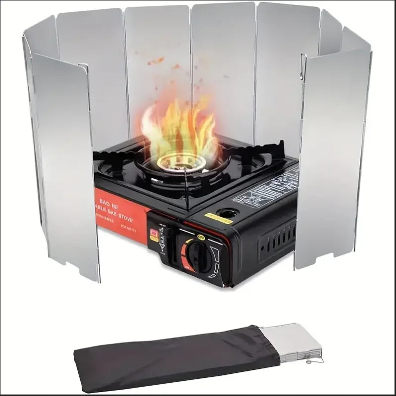8 Plates / 10 Plates Aluminum Alloy Stove Windscreen, Ultralight Foldable Stove Windshield, Suitable For Outdoor Camping, Picnic Beauty World Shop