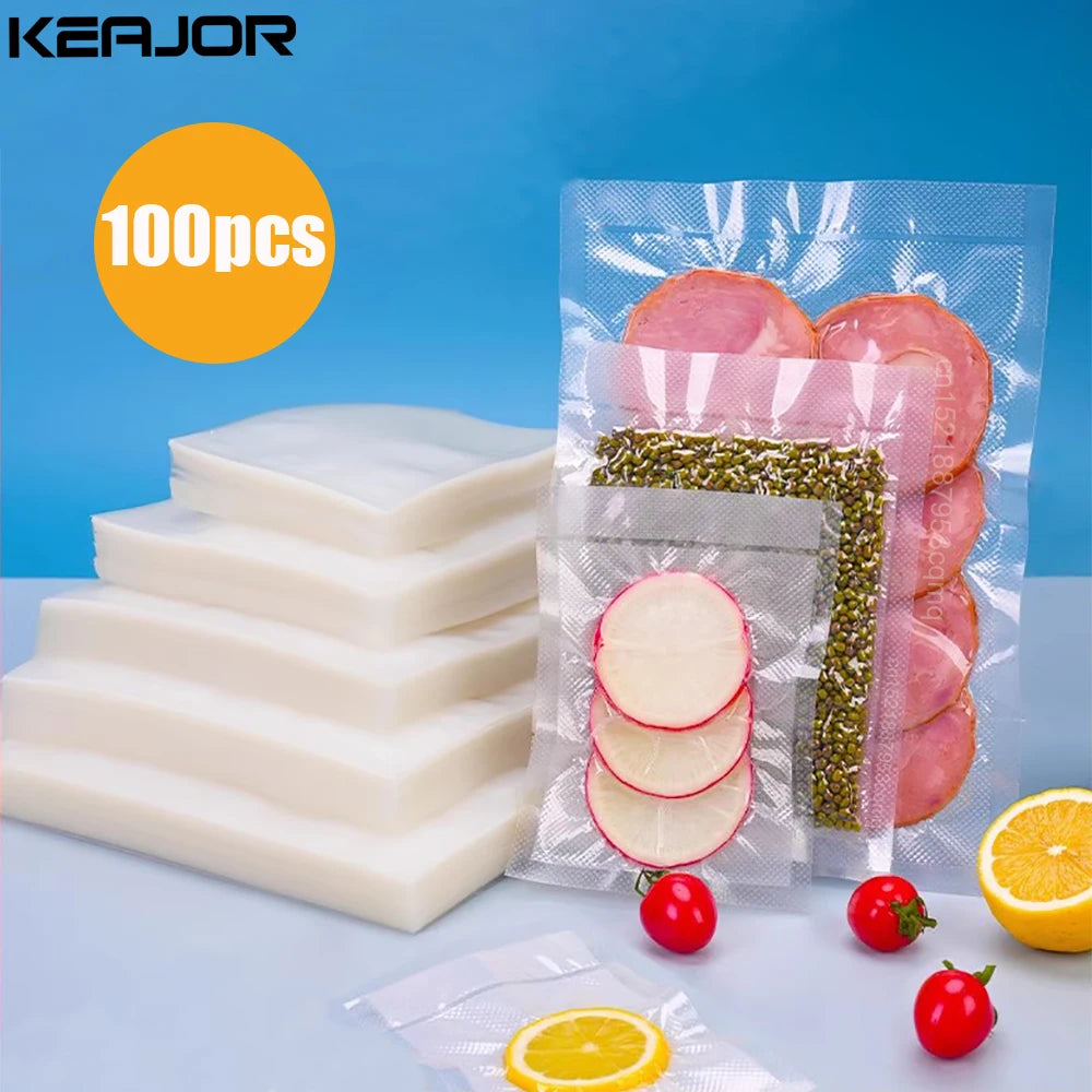 Vacuum Packaging Bags for Food 100pcs Food Storage Vacuum Bags for Vacuum Sealer Machine  Food Fresh Long Keeping Empty Bags Beauty World Shop