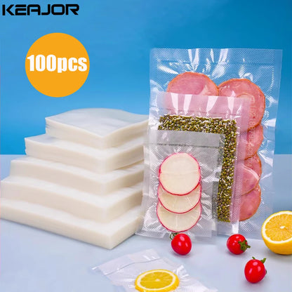 Vacuum Packaging Bags for Food 100pcs Food Storage Vacuum Bags for Vacuum Sealer Machine  Food Fresh Long Keeping Empty Bags Beauty World Shop