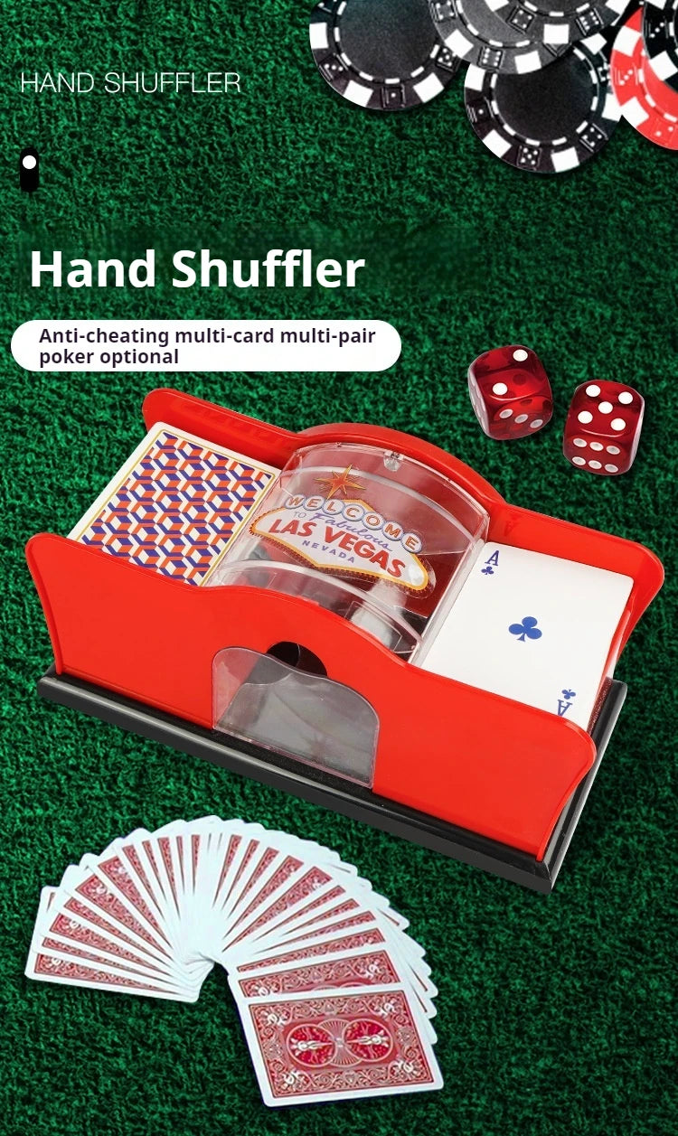 Red/Black Manual Card Shuffler 2 Deck with Hand Crank, Card Shuffler for Blackjack, UNO, Poker, Playing Card Dealer Machine Beauty World Shop