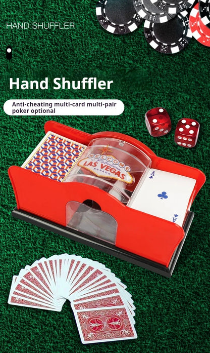 Red/Black Manual Card Shuffler 2 Deck with Hand Crank, Card Shuffler for Blackjack, UNO, Poker, Playing Card Dealer Machine Beauty World Shop