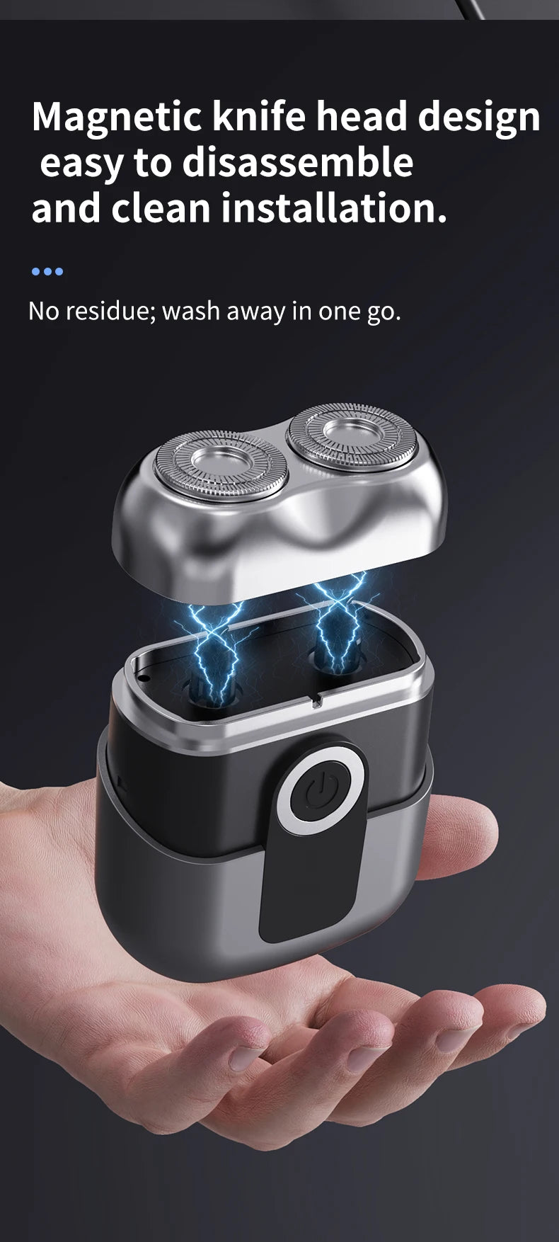 Mini electric shaver, compact and fast charging for home use, men's car shaver, portable for home use, gift for father and boyfr Beauty World Shop