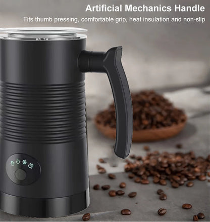 Electric Milk Frother Automatic Rotary Foamer for Coffee Cappuccino Latte 4 in 1 Hot and Cold Foam Maker Milk Frother Foamer Beauty World Shop