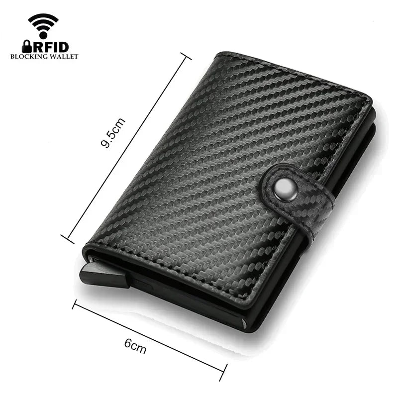 Rfid Credit Card Holder Men Wallets Luxury Small Smart Wallet Metal Business Mini Cardholder Case Women Minimalist Walet for Men Beauty World Shop