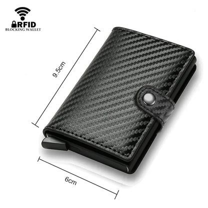 Rfid Credit Card Holder Men Wallets Luxury Small Smart Wallet Metal Business Mini Cardholder Case Women Minimalist Walet for Men Beauty World Shop