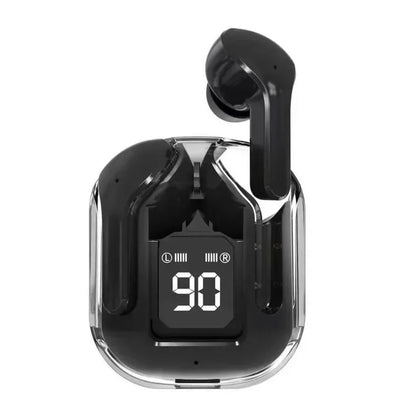 TWSHK3 Wireless Bluetooth Earphone Noise Canceling HiFi Stereo Sport Headphones with Digital Display Transparent Charging Case Beauty World Shop