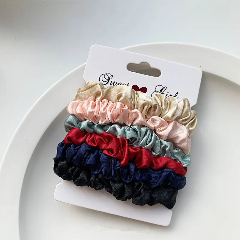 6/12 PCS Elegant women's headband, rubber band, elastic band, softer than silk hair | Satin headband | Beauty World Shop
