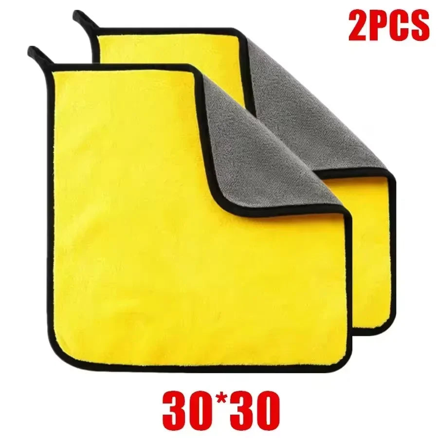 1/2/3/6/10pcs 30X60cm Microfiber Car Cleaning Towels Soft Quick Drying for Windows Mirrors Wiping Rags Double Layer Wash Cloth Beauty World Shop