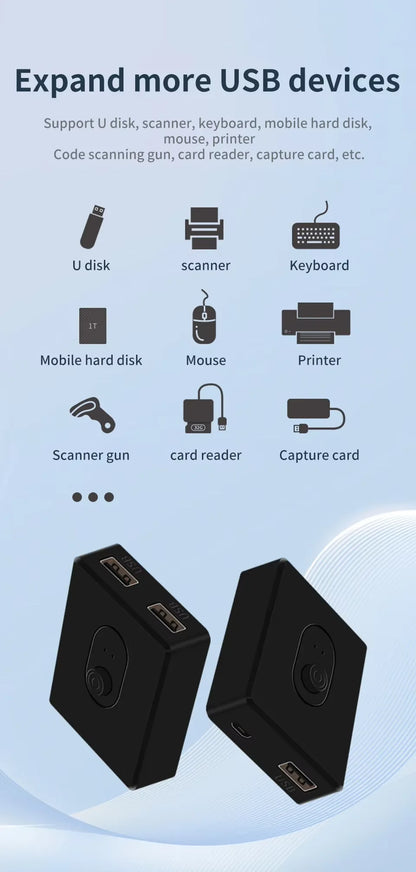 USB2.0 Switch 1x2/2x1 USB Hub Bidirectional USB3.0 Switcher USB2.0 Extender Shared Controller for PC Keyboard Mouse Printer ﻿ Beauty World Shop